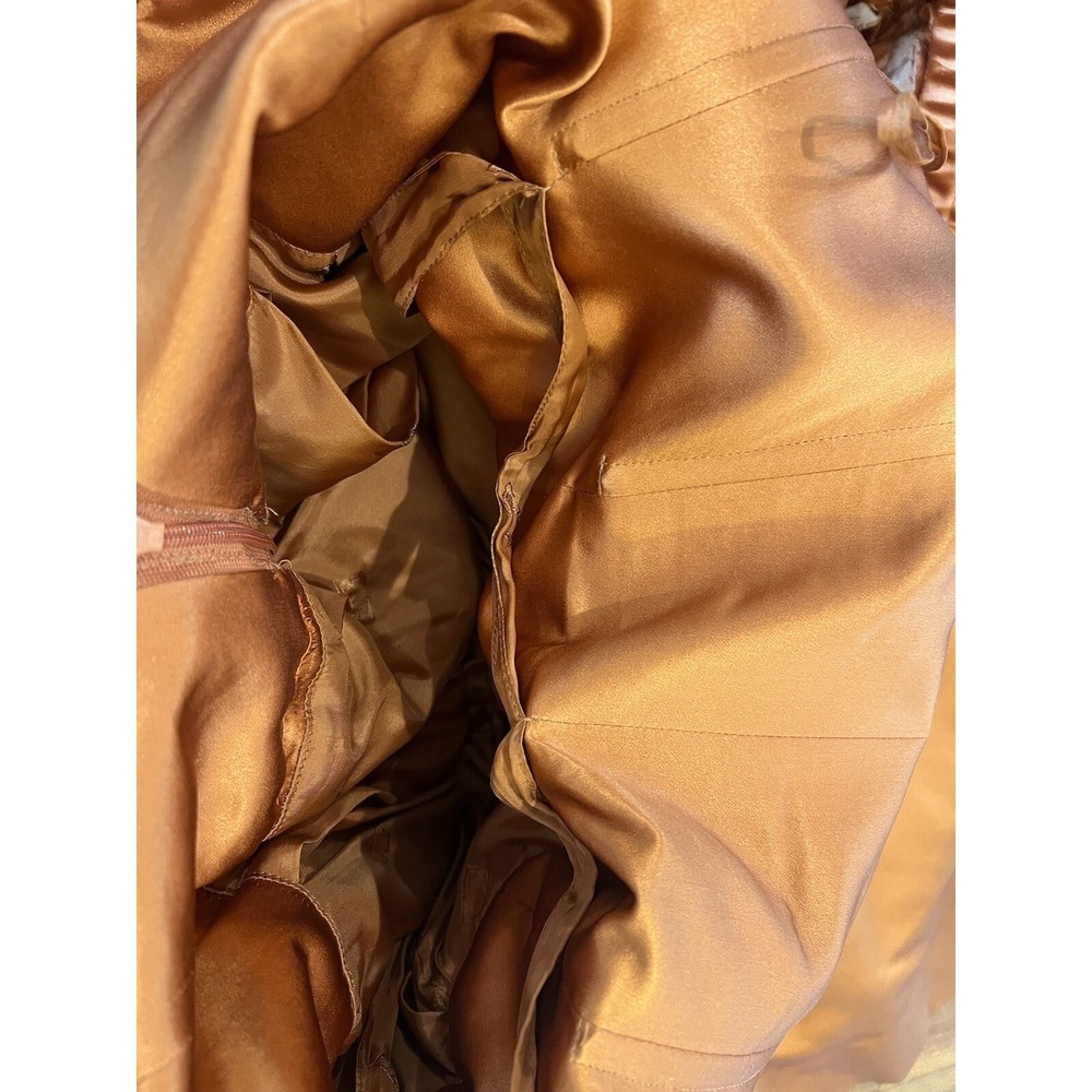 ESCADA COUTURE WOMEN'S SILK SATIN ORANGE EMBROIDERED VICTORIAN BALL GOWN 36 4/6 - Picture 11 of 15
